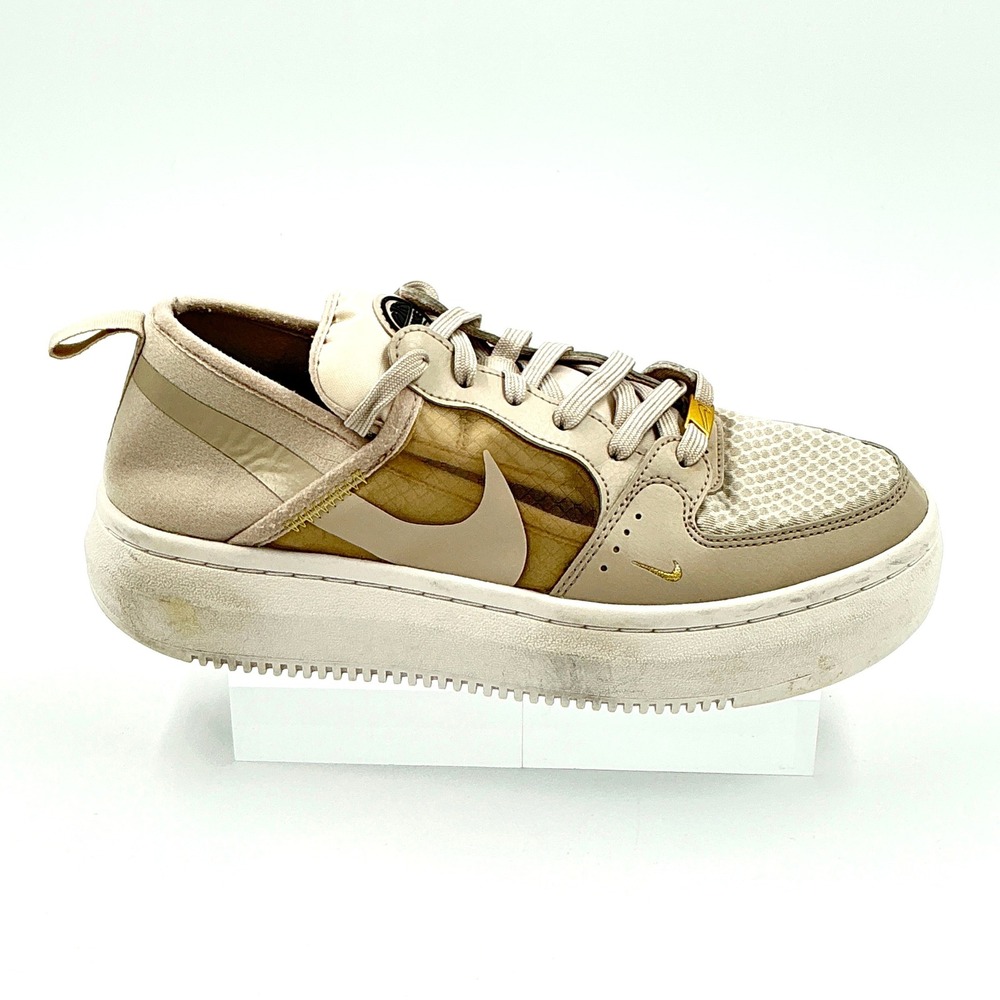 Nike Size 9.5 Sneakers Tan Platform Mesh Court Vision Alta TXT Cream